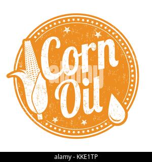 Corn oil grunge rubber stamp on white background, vector illustration Stock Vector