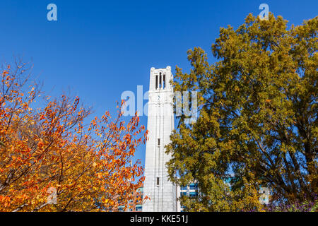 RALEIGH, NC, USA - NOVEMBER 24:  Memorial Belltower on November 24, 2017 at North Carolina State University in Raleigh, North Carolina. Stock Photo