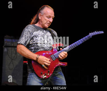 POMPANO BEACH, FL - OCTOBER 08: Mark Farner performs at The Pompano Beach Amphitheater on October 8, 2015 in Pompano Beach Florida   People:  Mark Farner Stock Photo