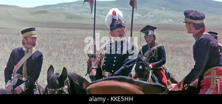 THE CHARGE OF THE LIGHT BRIGADE 1968 United Artists film with Harry Andrews as Lord Lucan here receiving the fatal order from Captain Nolan (David Hemmings) Stock Photo