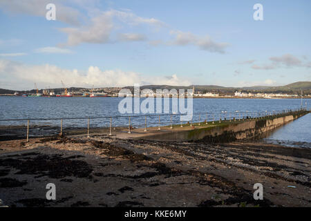 omeath county louth republic of ireland looking across to the port of warrenpoint northern ireland Stock Photo