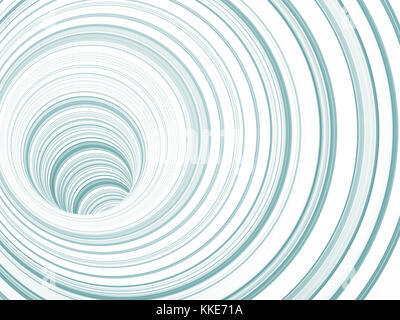 Abstract background, tunnel of blue white rings, 3d render illustration Stock Photo