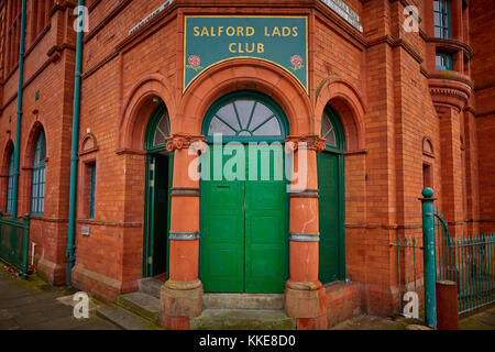 Brick built listed Salford lads Club recreational club in the Ordsall, Gtr Manchester Stock Photo