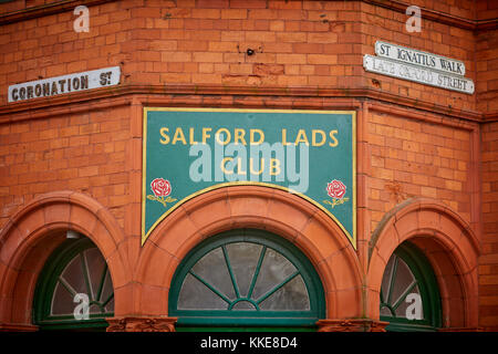 Brick built listed Salford lads Club recreational club in the Ordsall, Gtr Manchester Stock Photo