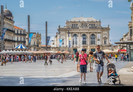 France, Hérault department, Montpellier, Place de la Comédie Stock Photo