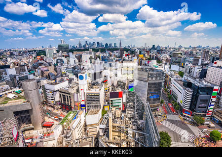 Shibuya, Tokyo, Japan skyilne. Stock Photo