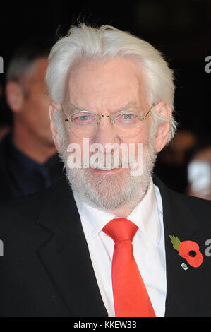 Donald Sutherland attends the World Premiere of The Hunger Games: Mockingjay Part 1, Odeon Leicester Square, London.10th November 2014 © Paul Treadway Stock Photo