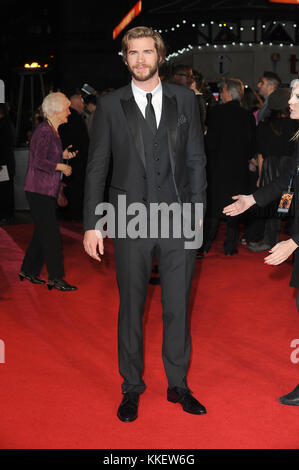 Liam Hemsworth attends the World Premiere of The Hunger Games: Mockingjay Part 1 at Odeon Leicester Square, London. 10th November 2014 © Paul Treadway Stock Photo