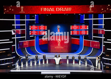 Moscow. 1st Dec, 2017. Photo taken on Dec. 1, 2017 shows the Final Draw of the FIFA World Cup 2018 at the State Kremlin Palace in Moscow, capital of Russia. Credit: Bai Xueqi/Xinhua/Alamy Live News Stock Photo