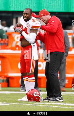 Kansas City Chiefs' Darrelle Revis warms-up before an NFL football