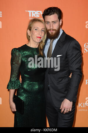 Los Angeles, USA. 03rd Dec, 2017. LOS ANGELES, CA. December 03, 2017: Sam Taylor-Johnson & Aaron Taylor-Johnson at the 2017 TrevorLIVE LA Gala at the beverly Hilton Hotel Picture Credit: Sarah Stewart/Alamy Live News Stock Photo