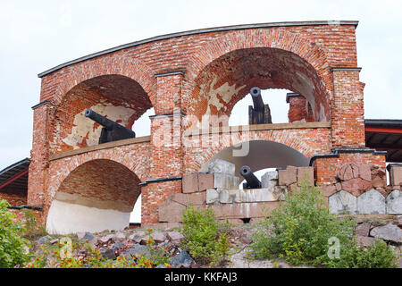 Historical fortified site of Bomarsund, Aland islands. Finland war heritage Stock Photo