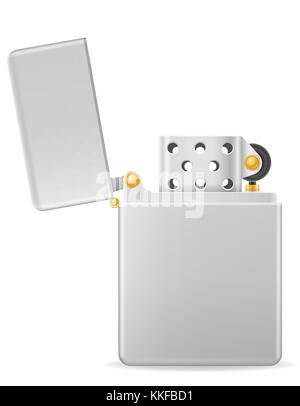 metal gasoline lighter vector illustration isolated on white background Stock Vector