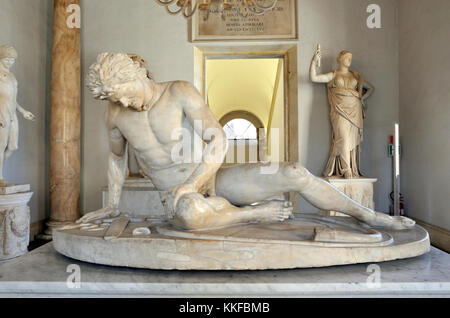 Italy, Rome, Capitoline Museums, Musei Capitolini, Palazzo Nuovo, Sala del Gladiatore, Statue of Galata Capitolino, roman sculpture (1st century BC) Stock Photo