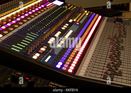 32 channel studio mixer Stock Photo