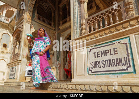 JAIPUR, INDIA, October 27, 2017 : Indian people at Galtaji (Khole Ke Hanuman Ji). This is an ancient Hindu pilgrimage site in the town of Khania-Balaj Stock Photo