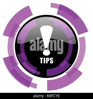 Tips pink violet modern design vector web and smartphone icon. Round button in eps 10 isolated on white background. Stock Vector