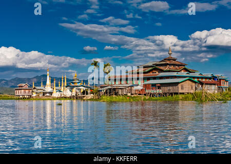 A Buddhist Monastery on the Inle Lake, Taunggyi, Myanmar Stock Photo