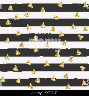 Gold background Vector illustration Gold glitter in triangles shape on striped black and white background Cute abstract backdrop template Stock Vector