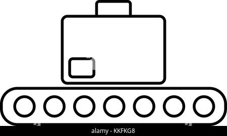 Modern and simple vector flat illustration the icon in the form suitcase on luggage conveyor. With thin lines for the application, website, interface, Stock Vector