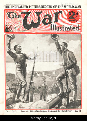 1914 War Illustrated Siege of Tsingtao Stock Photo