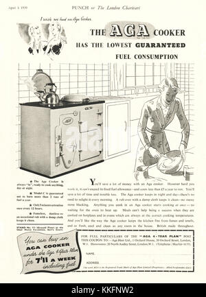 1939 UK Magazine Aga Cooker Advert Stock Photo