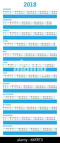 OCTOBER 2018, illustration vector calendar or desk planner, weeks start ...