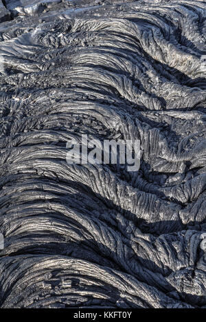 New cold lava on Kalapana on Hawaii Big island Stock Photo