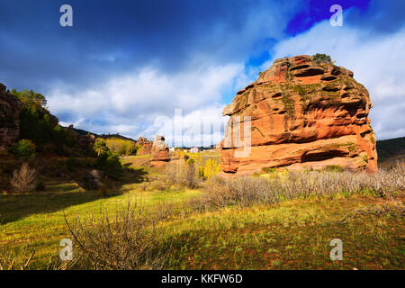 red rocks in autumn. Guadalajara, Spain Stock Photo - Alamy
