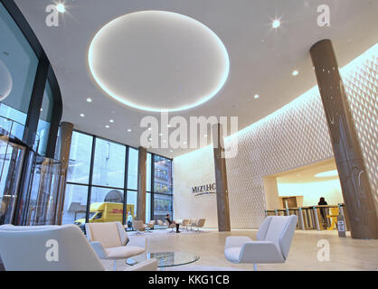 Interior view of the entrance lobby to the New Ludgate office development in the City of London. Stock Photo