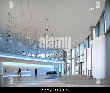 Interior view of the entrance lobby to the New Ludgate office development in the City of London. Stock Photo