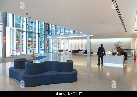 Interior view of the entrance lobby to the New Ludgate office development in the City of London. Stock Photo