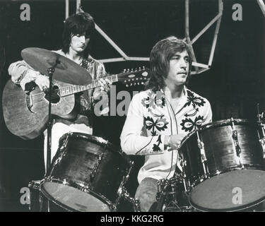 THE FACES  UK rock group about 1970 with Kenney Jones on drums and Ronnie Wood Stock Photo