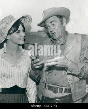 John McIntire and daughter Holly Wagon Train 1963 Stock Photo