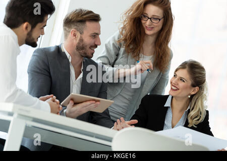 Team of architects working together on project Stock Photo