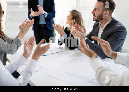 Team of architects working together on project Stock Photo