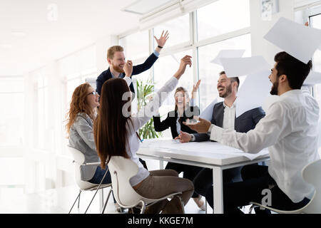 Team of architects working together on project Stock Photo