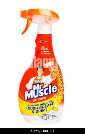 Bottle of Mr Muscle toilet power limescale destroyer Stock Photo - Alamy