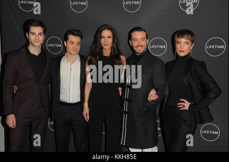 New York, USA. 30th Nov, 2017. (L - R) Spencer Borgeson, Matteo Stefan, Catherine Zeta-Jones, Jenny Pellicer, and Juan Pablo Espinosa attend the Lifetime Luminaries screening of 'Cocaine Godmother, The Griselda Blanco Story' at NeueHouse Madison Square on November 30, 2017 in New York City. Credit: Ron Adar/Alamy Live News Stock Photo