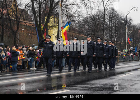 Sibiu, Romania - December 1, 2017: Guard of honour and troops take part in a parade on National Day in Sibiu, Romania, Transylvania region Credit: Ungureanu Vadim/Alamy Live News Stock Photo