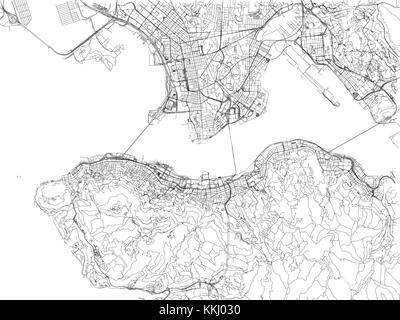 Hong Kong Roads, City Map, China, Roads Stock Vector