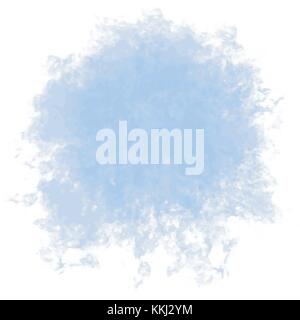 sky blue watercolor isolated single cloud pattern on white background, vector illustration Stock Vector