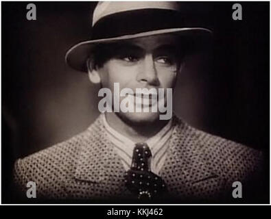 Muni Scarface refers to the iconic 1932 gangster film 'Scarface,' starring Paul Muni. The film is a portrayal of a violent rise to power in the criminal underworld, becoming a classic of American cinema and known for its exploration of crime and power. Stock Photo