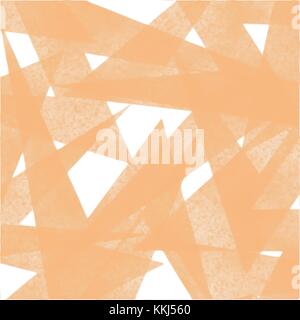 orange transparent watercolor zigzag pattern with wide strokes on white background, vector illustration Stock Vector