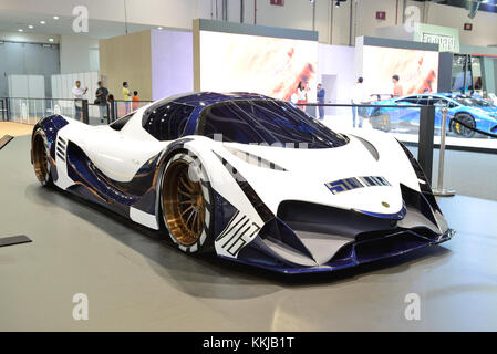 DUBAI, UAE - NOVEMBER 17: The Devel Sixteen supercar is on Dubai Motor Show 2017 on November 17, 2017 Stock Photo