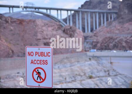No public access sign in capitalized letters in a red font on a white background. Stock Photo