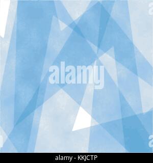 blue watercolor triangle pattern with overlapping areas, vector illustration Stock Vector