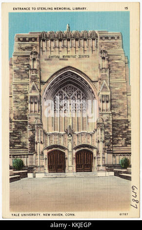 Entrance to Sterling Memorial Library, Yale University, New Haven, Conn (61787) Stock Photo