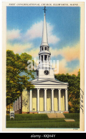 First Congregational Church, Ellsworth, Maine (87338) Stock Photo