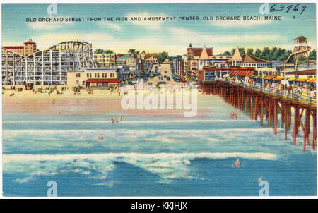 Old Orchard Street and the Amusement Center in Old Orchard Beach, Maine